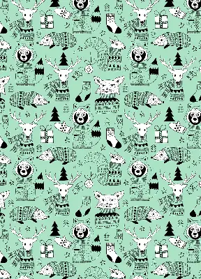 Estor enrollable para ventana con estampado de animales de invierno