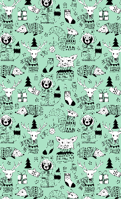 Estor enrollable para ventana con estampado de animales de invierno