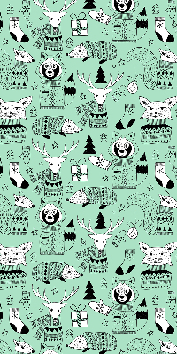Estor enrollable para ventana con estampado de animales de invierno