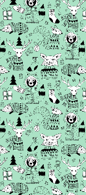 Estor enrollable para ventana con estampado de animales de invierno