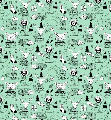 Estor enrollable para ventana con estampado de animales de invierno