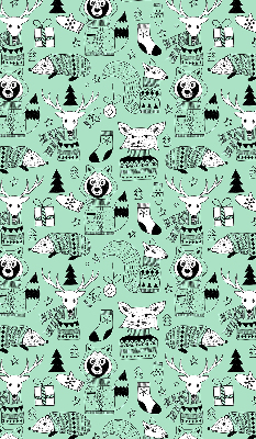 Estor enrollable para ventana con estampado de animales de invierno