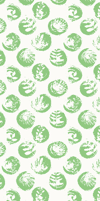 Estor enrollable con diseño de plantas en círculos verdes