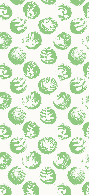 Estor enrollable con diseño de plantas en círculos verdes