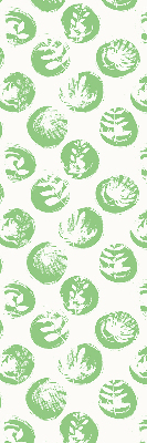 Estor enrollable con diseño de plantas en círculos verdes