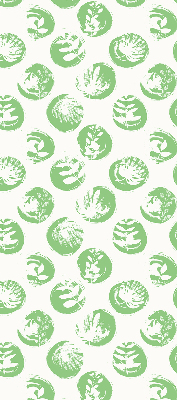 Estor enrollable con diseño de plantas en círculos verdes
