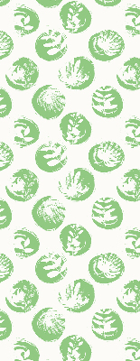 Estor enrollable con diseño de plantas en círculos verdes