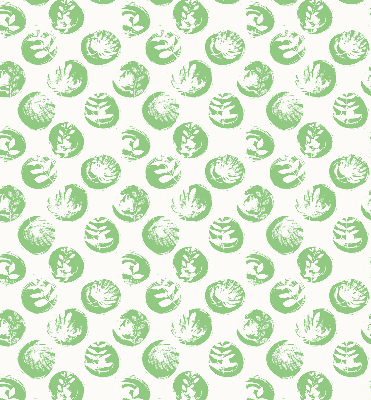 Estor enrollable con diseño de plantas en círculos verdes
