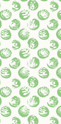 Estor enrollable con diseño de plantas en círculos verdes