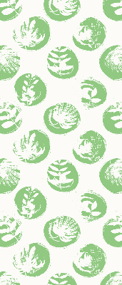 Estor enrollable con diseño de plantas en círculos verdes