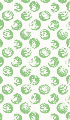 Estor enrollable con diseño de plantas en círculos verdes