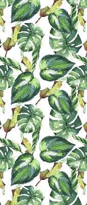 Estor enrollable con diseño de plantas tropicales