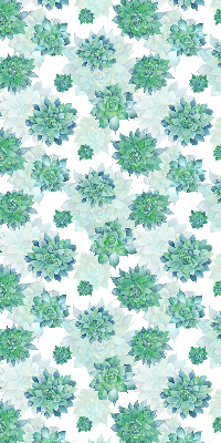 Modern roller blind con estampado de flores verdes