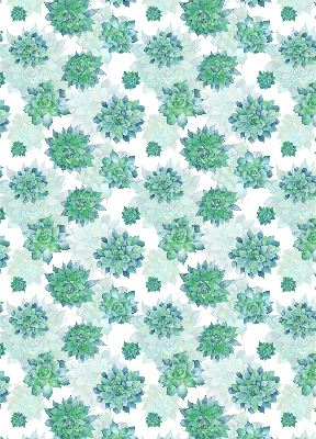 Modern roller blind con estampado de flores verdes