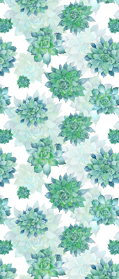Modern roller blind con estampado de flores verdes