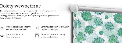 Modern roller blind con estampado de flores verdes
