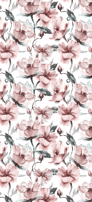 Estor enrollable con estampado de flores rosas