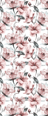 Estor enrollable con estampado de flores rosas