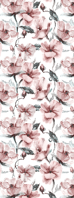Estor enrollable con estampado de flores rosas