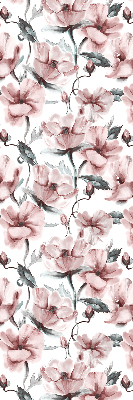 Estor enrollable con estampado de flores rosas