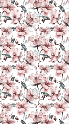Estor enrollable con estampado de flores rosas