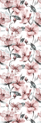 Estor enrollable con estampado de flores rosas
