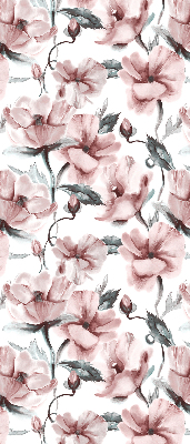 Estor enrollable con estampado de flores rosas