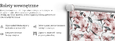 Estor enrollable con estampado de flores rosas