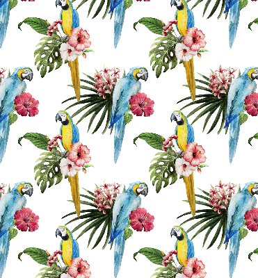 Estor enrollable para ventana con diseño de loro sobre flores