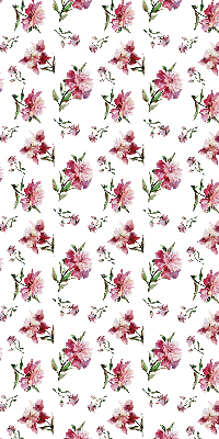 Estor enrollable para ventana con estampado de flores en tono rosa