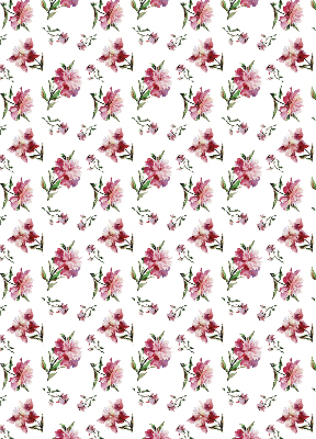 Estor enrollable para ventana con estampado de flores en tono rosa