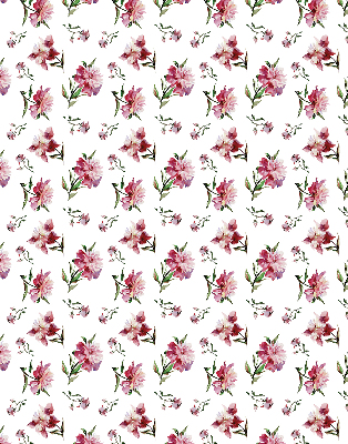 Estor enrollable para ventana con estampado de flores en tono rosa
