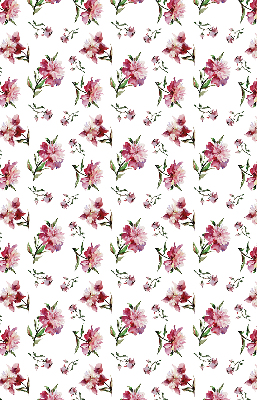 Estor enrollable para ventana con estampado de flores en tono rosa