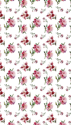 Estor enrollable para ventana con estampado de flores en tono rosa