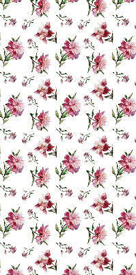 Estor enrollable para ventana con estampado de flores en tono rosa