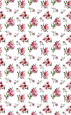 Estor enrollable para ventana con estampado de flores en tono rosa