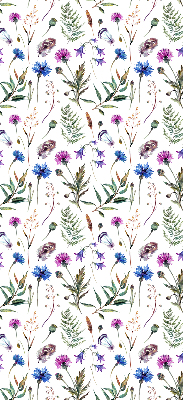 Estor enrollable con estampado de flores coloridas