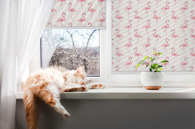 Modern roller blind con estampado de flamencos