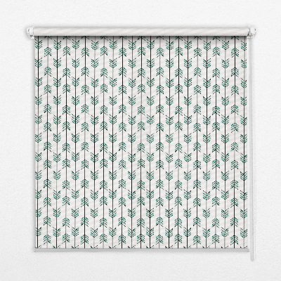 Estor enrollable para ventana con estampado de pequeños abetos coloridos