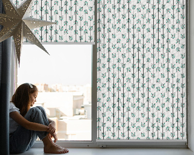 Estor enrollable para ventana con estampado de pequeños abetos coloridos