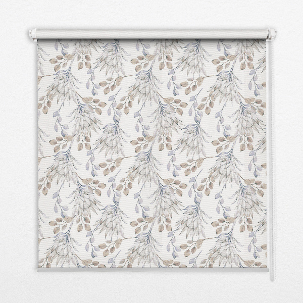 Modern roller blind con motivo de flores blancas