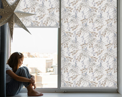 Modern roller blind con motivo de flores blancas
