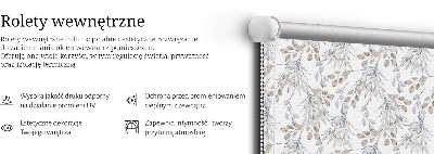 Modern roller blind con motivo de flores blancas