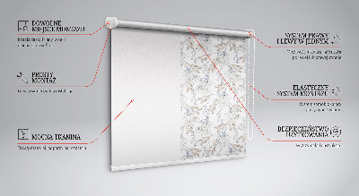 Modern roller blind con motivo de flores blancas
