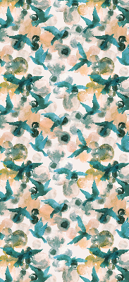 Modern roller blind con estampado de aves y paisajes coloridos