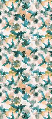 Modern roller blind con estampado de aves y paisajes coloridos