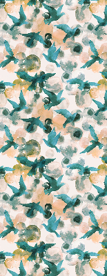 Modern roller blind con estampado de aves y paisajes coloridos