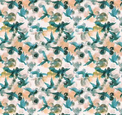 Modern roller blind con estampado de aves y paisajes coloridos