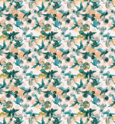 Modern roller blind con estampado de aves y paisajes coloridos
