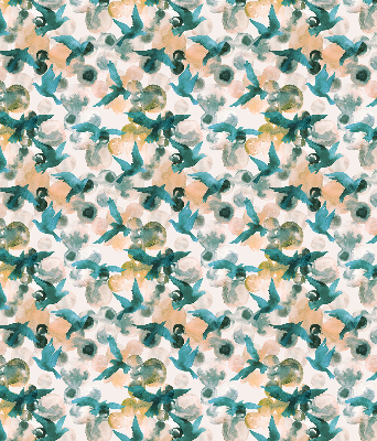 Modern roller blind con estampado de aves y paisajes coloridos